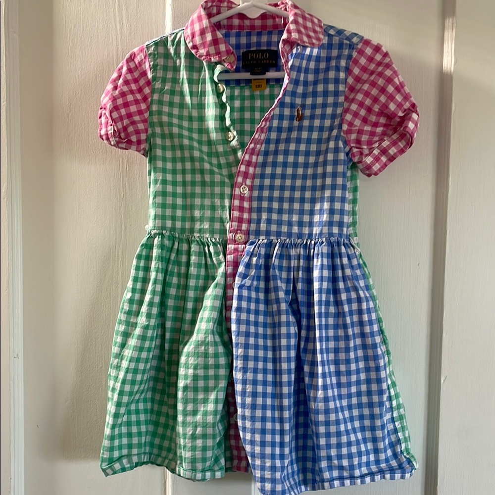 Polo Ralph Lauren Blue and Green Checkered Dress